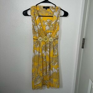 Yellow Front Ruched Sundress